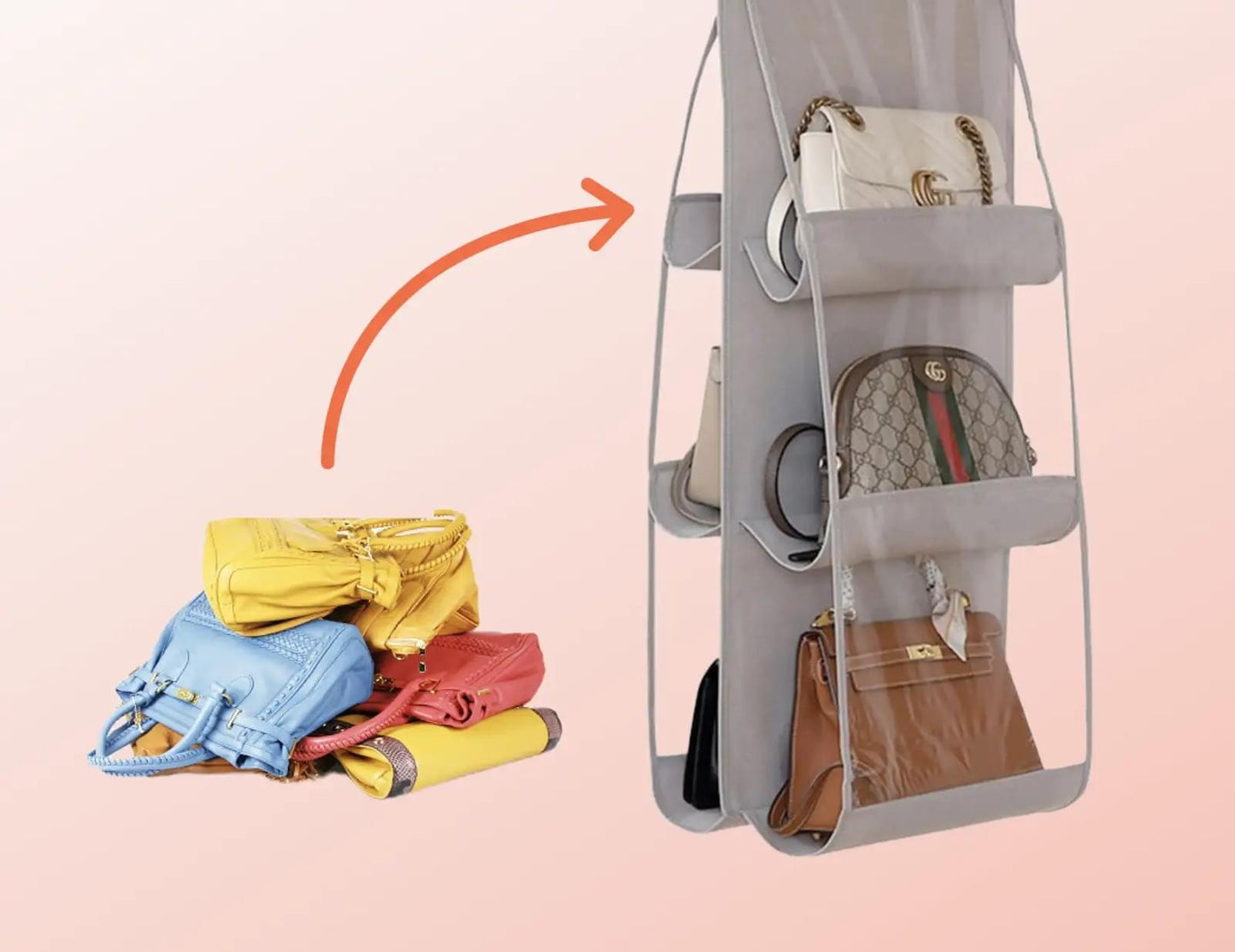 Bag holder for wardrobe